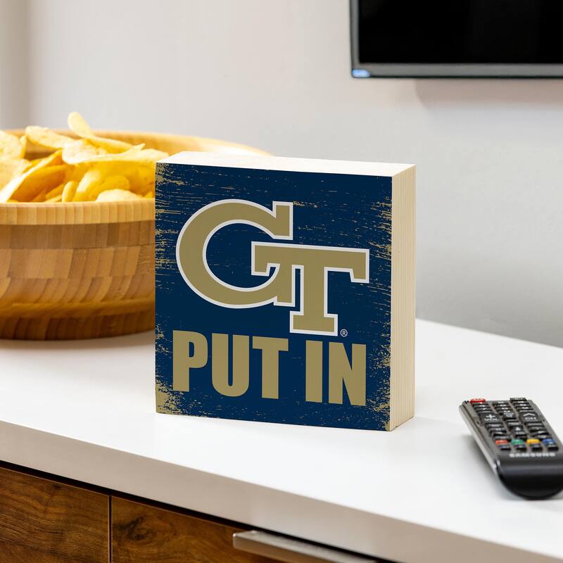 Georgia Tech Wooden Tabletop Mantel Shelf Sign - 6" x 6"