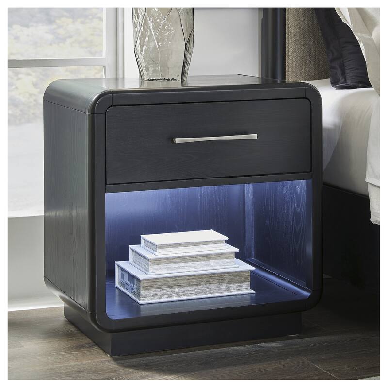 Signature Design by Ashley Rowanbeck Black Nightstand - 1-drawer - Black