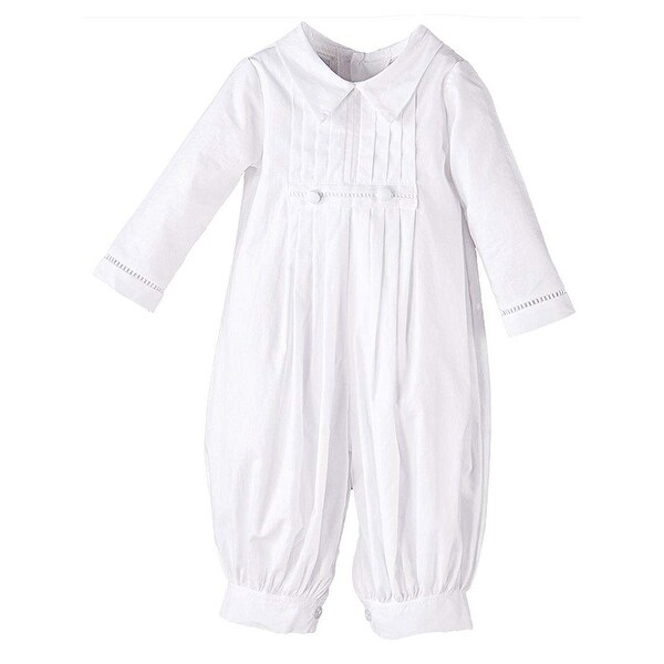 white christening romper boy