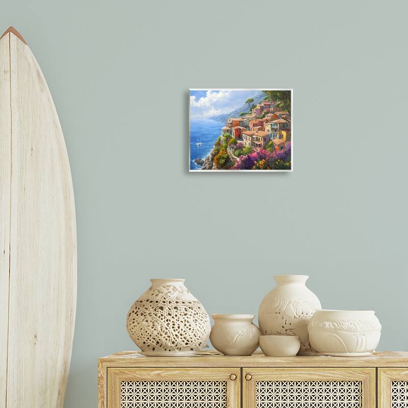 Stupell Coastal Seaside Village View Wall Plaque Art Design By Franklyn Gregory