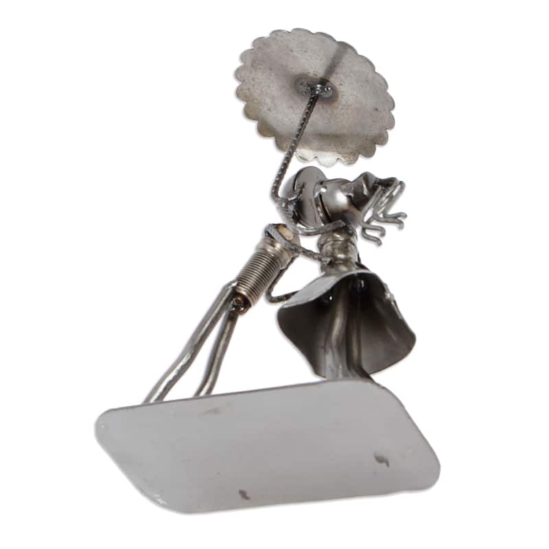 Novica Handmade In Love Under The Rain Auto Part Sculpture