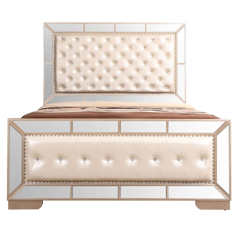Hollywood Hills Faux Leather Tufted Bed
