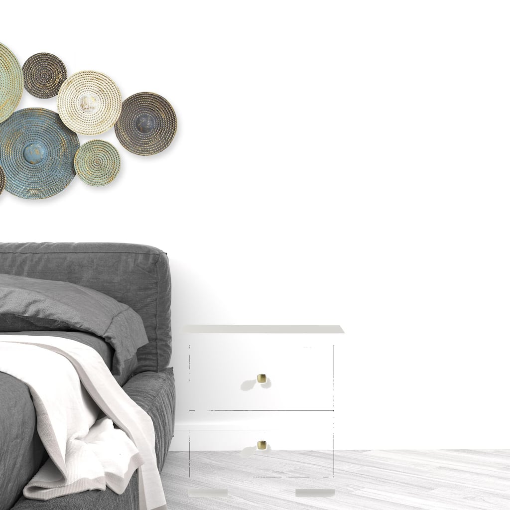 HomeRoots 19" White Two Drawer Nightstand