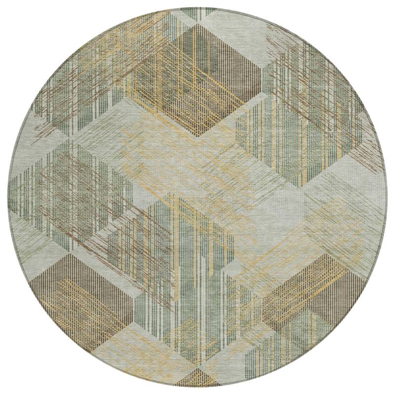 Machine Washable Indoor/ Outdoor Modern Hotchkiss Chantille Rug
