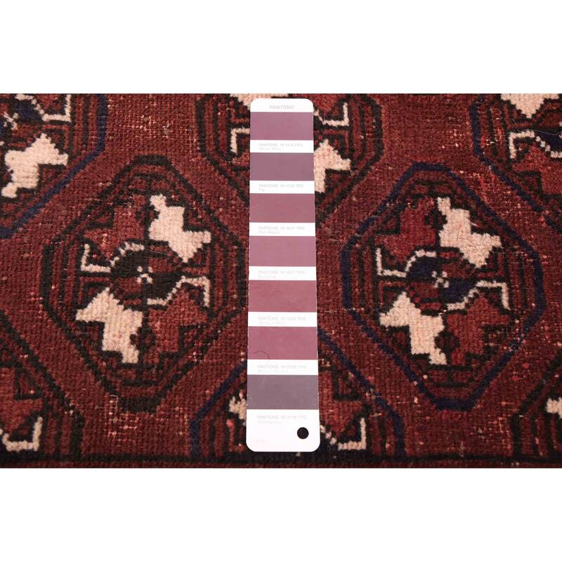 ECARPETGALLERY Hand-knotted Baluch Dark Brown Wool Rug - 3'5 x 7'10