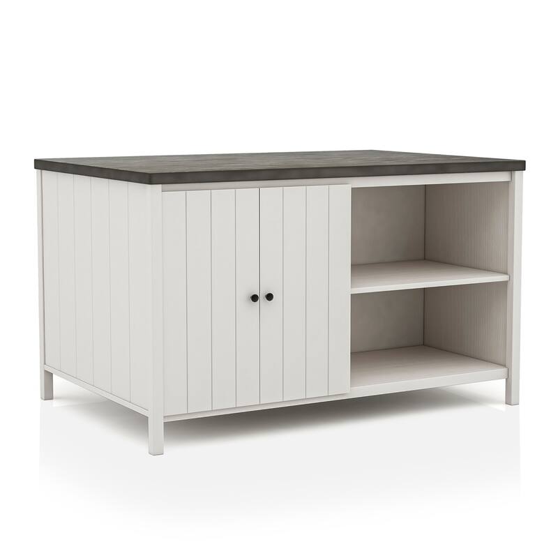 Furniture of America Hanto Farmhouse White 60-inch Counter Height Table