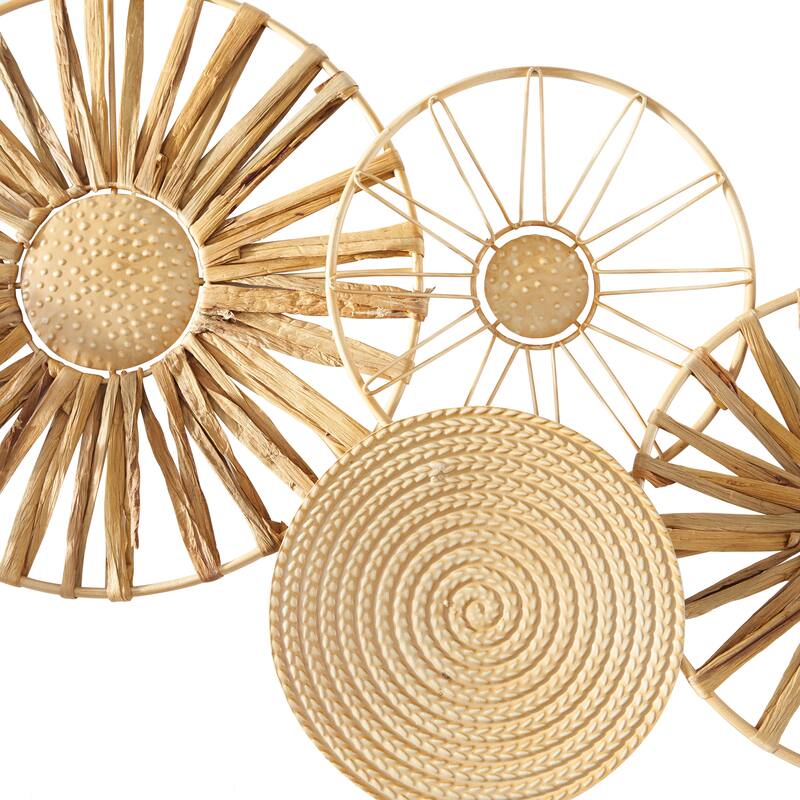 The Novogratz Brown Metal Plate Wall Decor with Textured Pattern