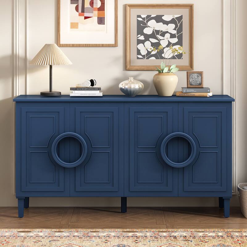 Four-door sideboard with French-Inspired,Suitable for Living Rooms, Entrance and Study Rooms