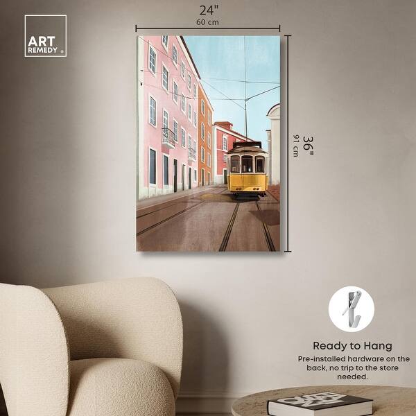 dimension image slide 4 of 6, SF Tramway Canvas Fashion Art Prints by Art Remedy, Gallery Wrapped