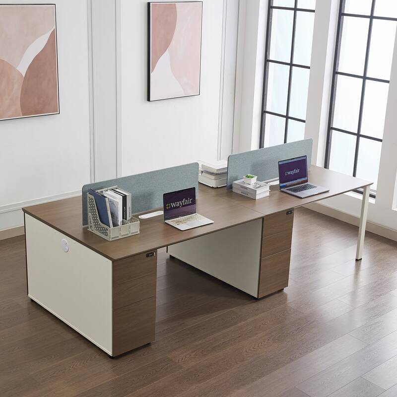 10 Person Attachable Workstation Desks with Chairs Combination