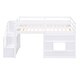 preview thumbnail 7 of 14, Twin Size Loft Bed Frame with Storage Staircase and Window, Playful Wooden Storage Bed Frame for Kids, Teens