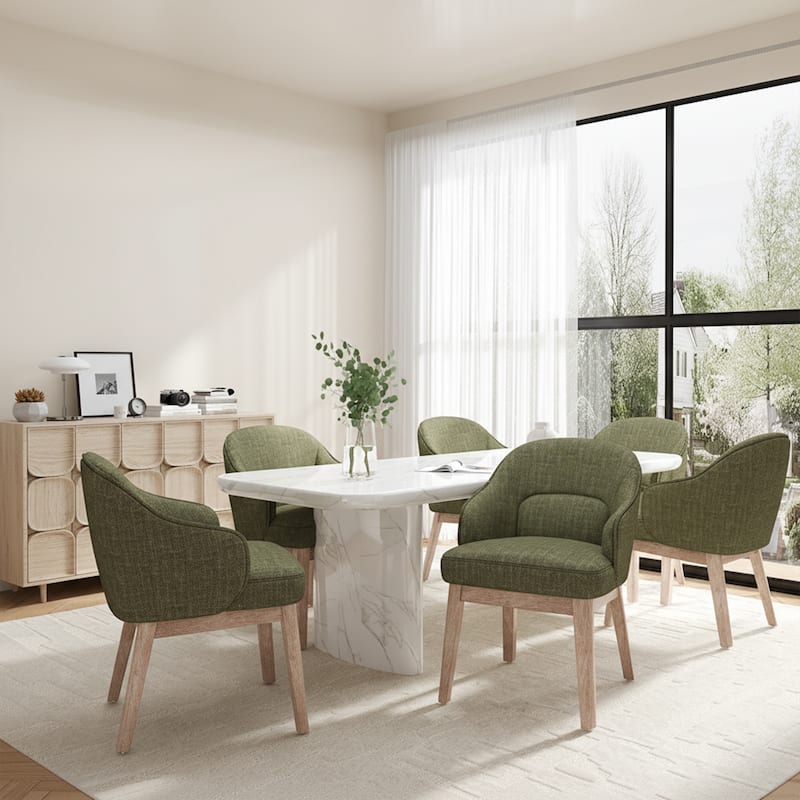 Vintage-Inspired Kitchen Chairs with Curved Backrest Tapered Metal Legs for Dining Room