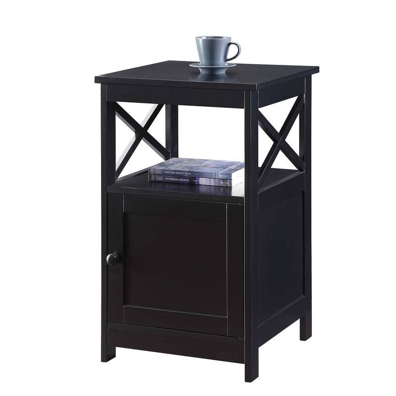 Convenience Concepts Oxford End Table with Storage Cabinet and Shelf