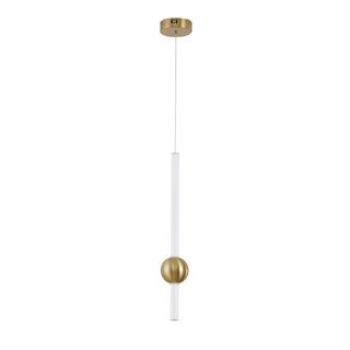 1-Light Gold LED Pendant With A White Glass Shade