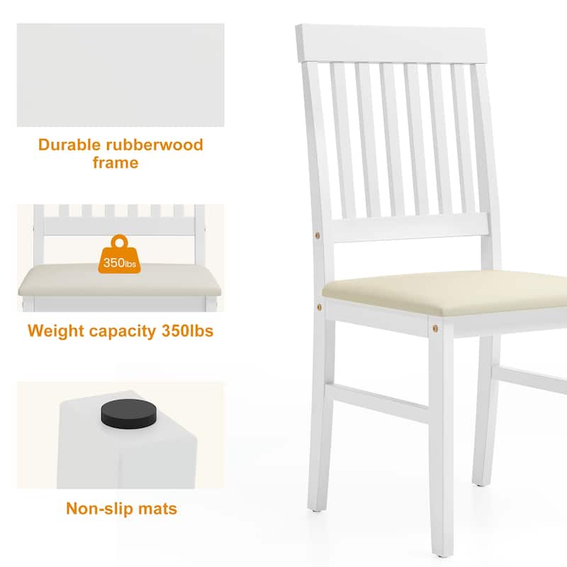 Rubber Wood Dining Chairs Set of 2