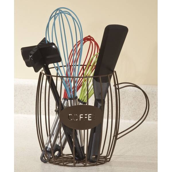 Shop Miles Kimball Coffee Cup Wire Basket Brown One Size Fits