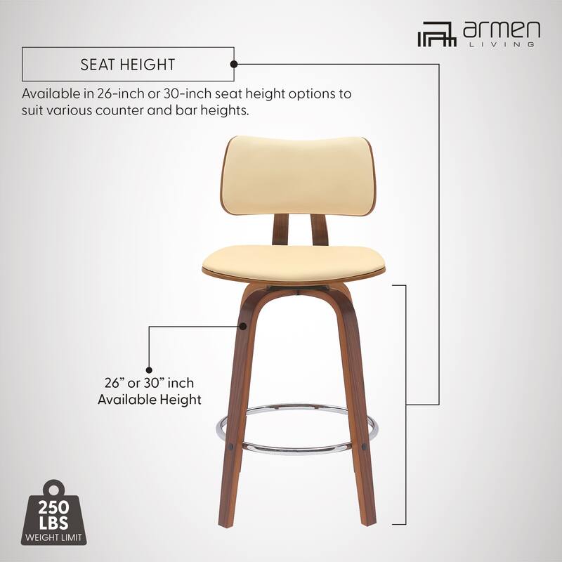 Pico Upholstered Swivel Bar/Counter Stool
