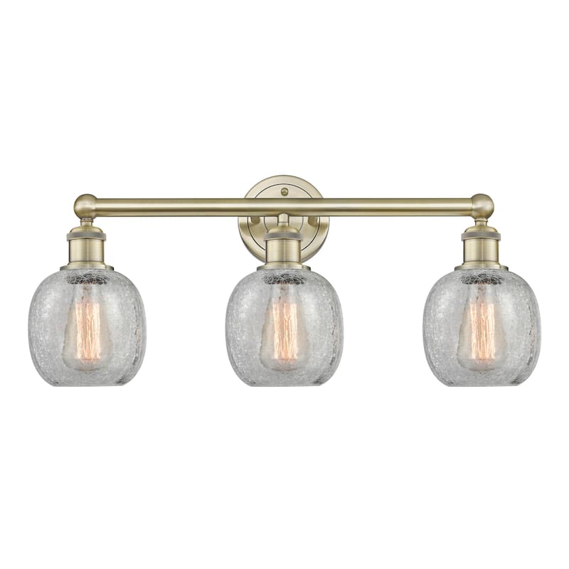 Innovations Lighting 616-3W-12-24 Belfast Vanity Belfast 3 Light 24" - Antique Brass / Clear Crackle