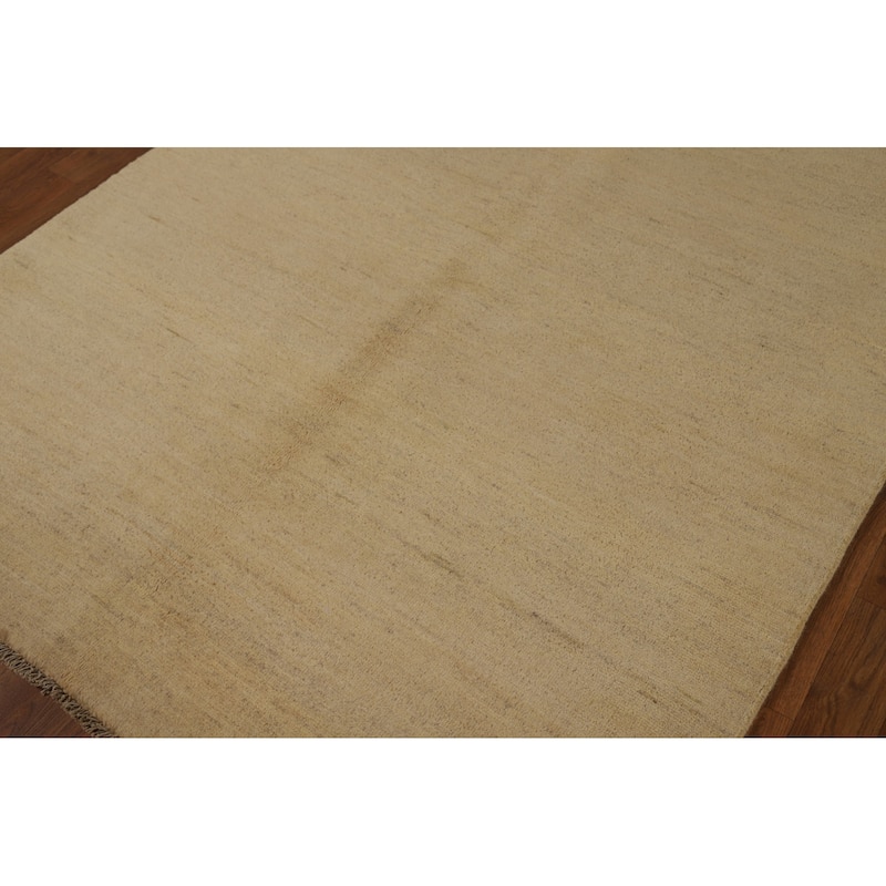 Modern Gabbeh Oriental Rug Handmade Wool Carpet - 4'9"x 6'4"