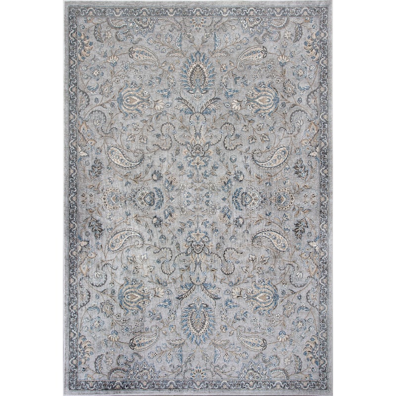 Domani Adaline Silver/Blue Traditional Moroccan Area Rug