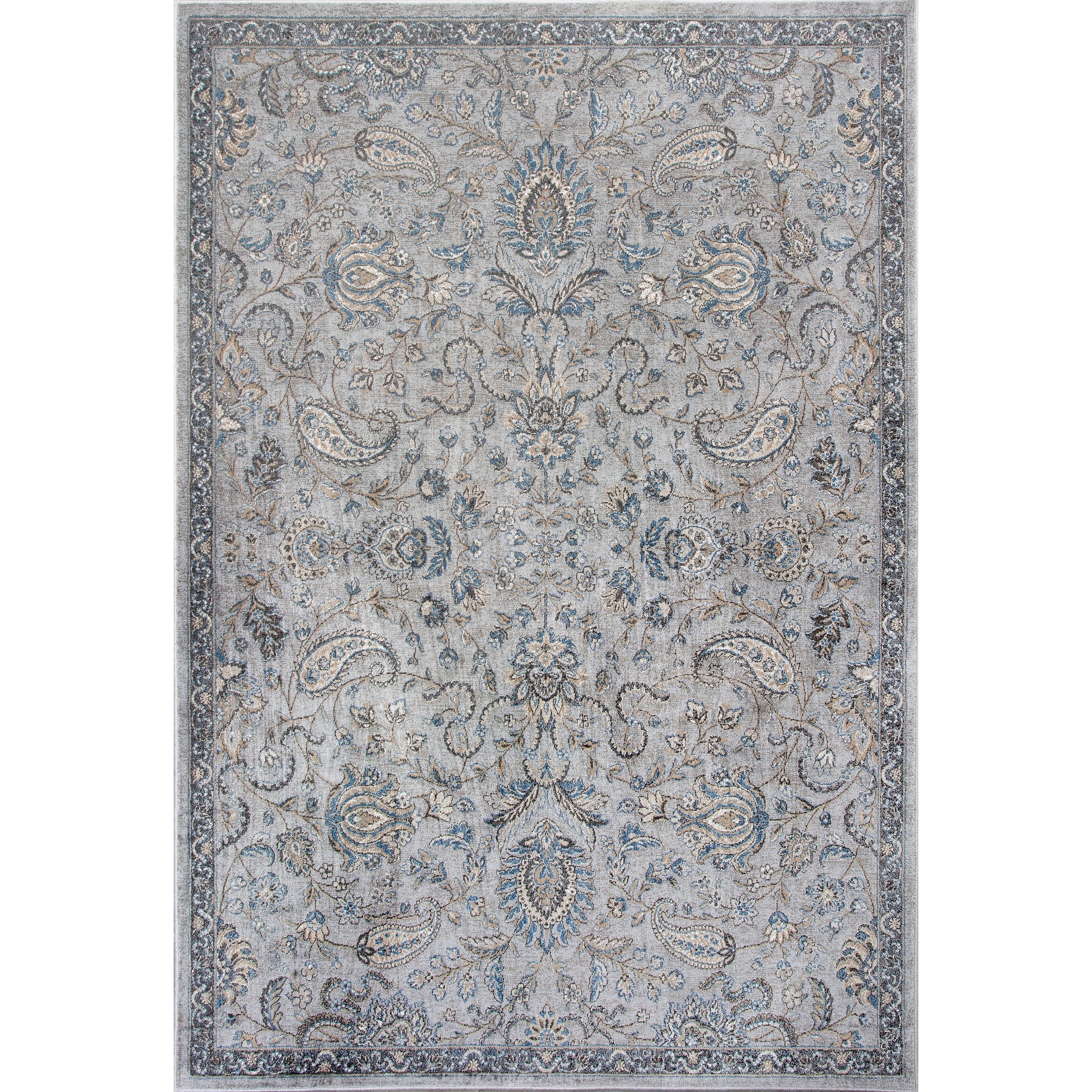 Domani Adaline Silver/Blue Traditional Moroccan Area Rug