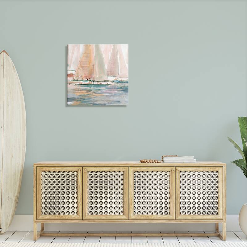 Stupell Warm Sunlit Sailboats Reflection Ocean Water Surface Canvas Wall Art, Design by Carol Robinson