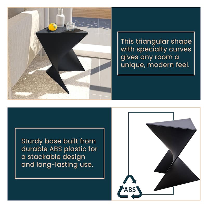 LeisureMod Randolph Modern Side Table - Grey - 15.5 x 17 x 17