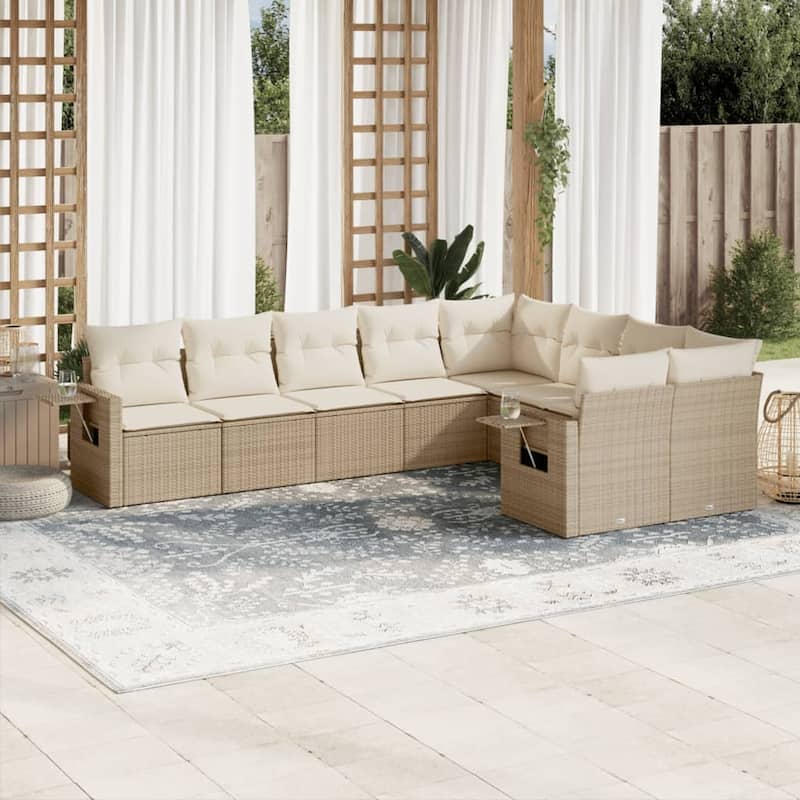 vidaXL Garden Sofa Set - Beige and cream With table