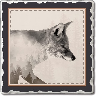 CounterArt Fox Head Absorbent Stone Tumbled Tile Coaster Set of 4 Made ...