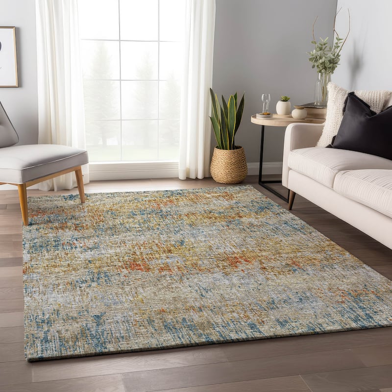 Premium Washable Super Soft Contemporar Abstract Mayfield Rug - Gilded - 5' x 7' 6" - Rectangle