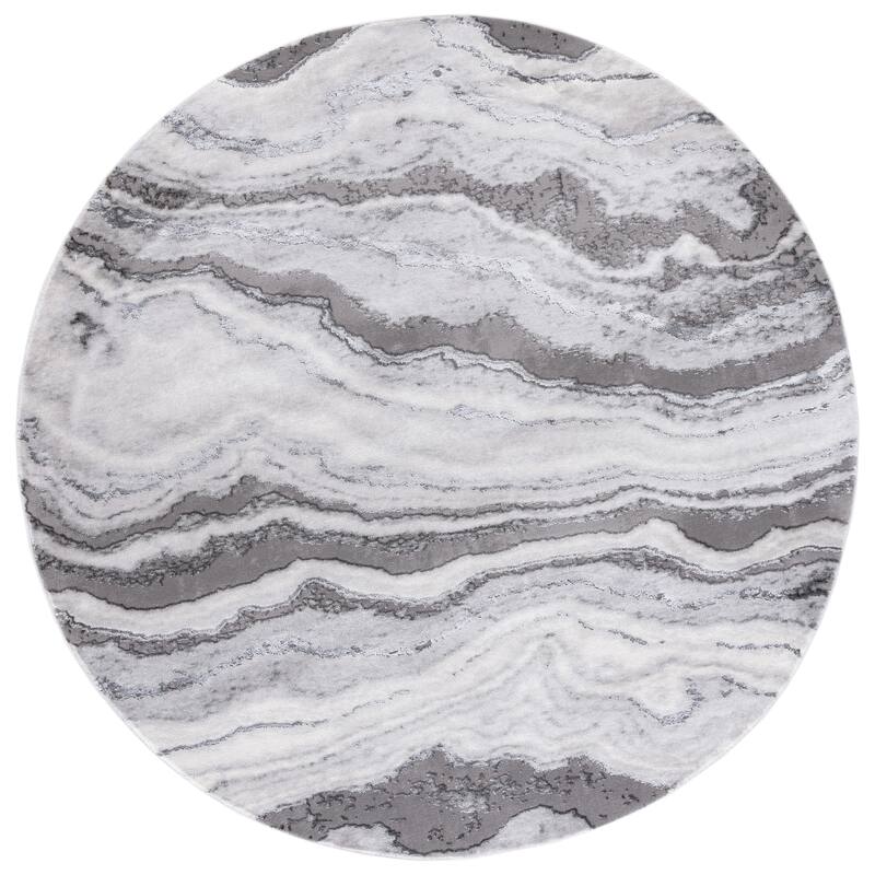 SAFAVIEH Craft Frantzeska Modern & Contemporary Rug - 6'7" Round - Grey/Dark Grey