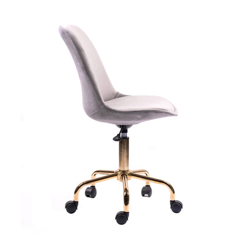 Porthos Home Ally Velvet Office Chair Gold Chrome Legs Gaslift Seat