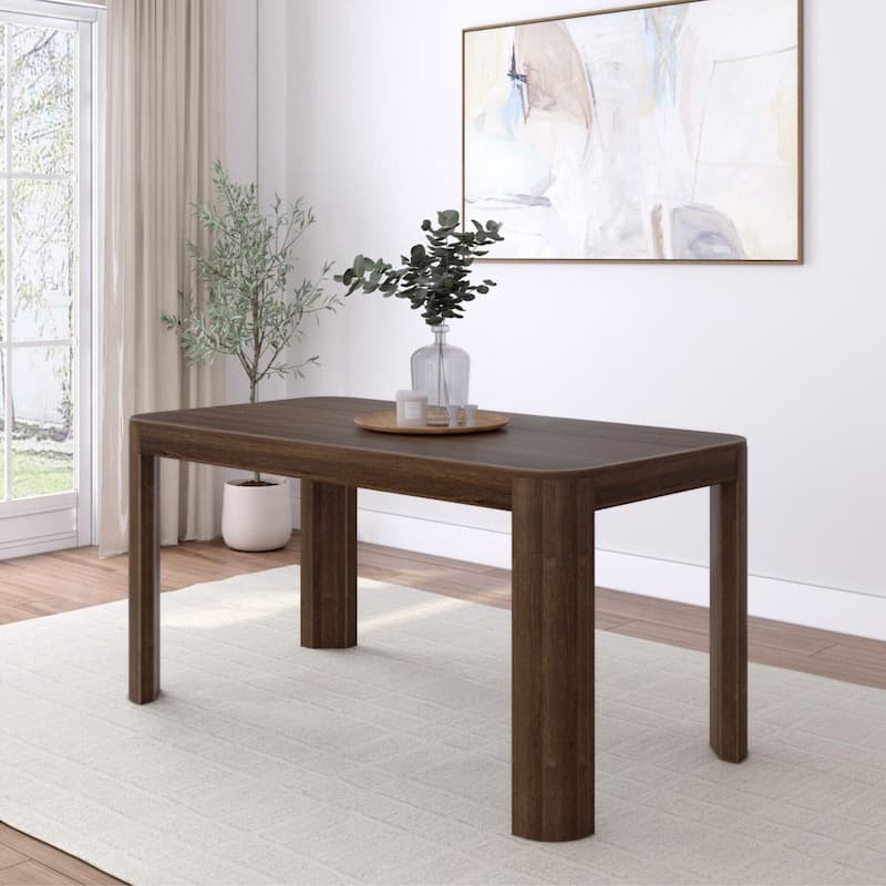 Plank and Beam Contour Solid Wood Dining Table - 60" - Walnut