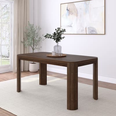 Plank and Beam Contour Solid Wood Dining Table - 60"