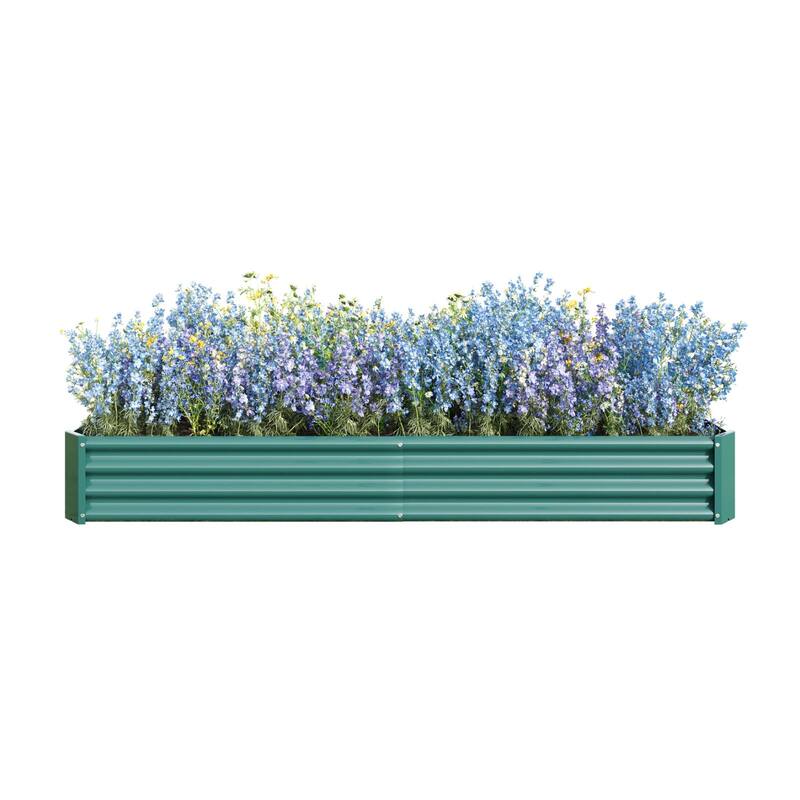 Large Galvanized Metal Raised Garden Bed Open Bottom Rust-Resistant