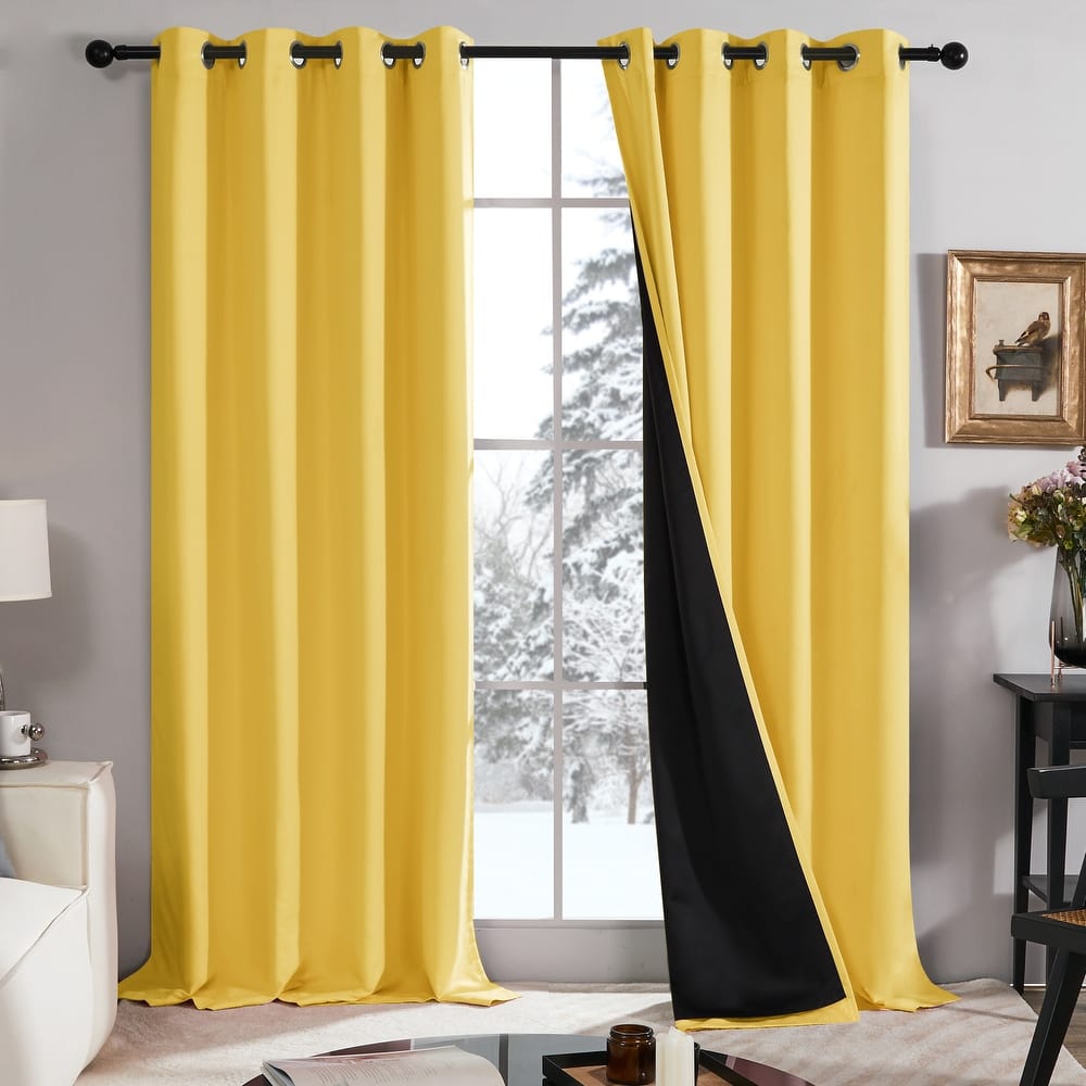 Deconovo 100 Percent Blackout with Liner Grommet Curtain (2 Panel)