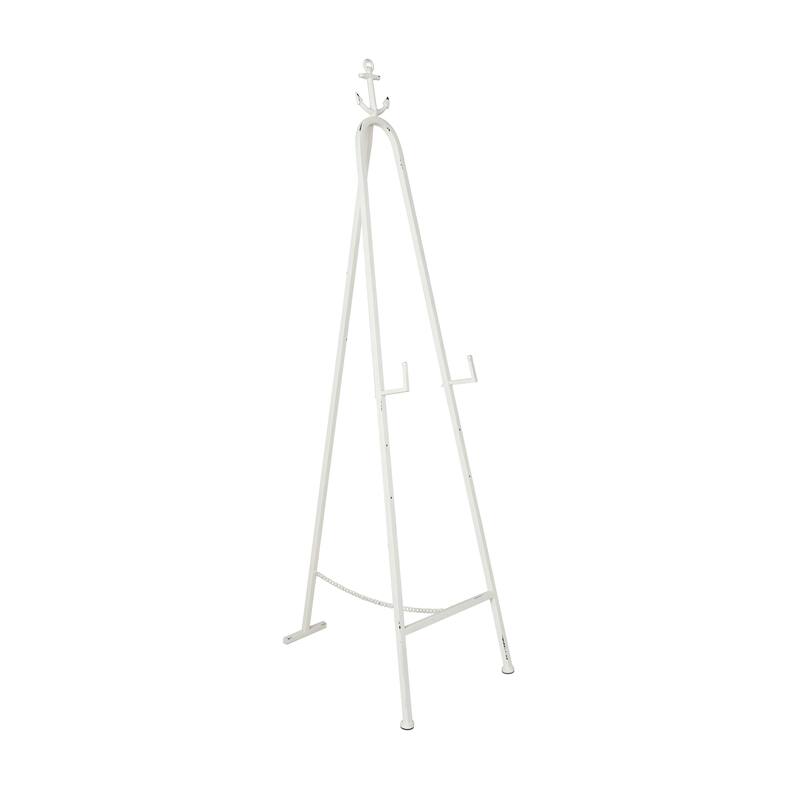 White Metal Tall Adjustable Display Stand 3 Tier Anchor Easel with Foldable Stand and Chain Support