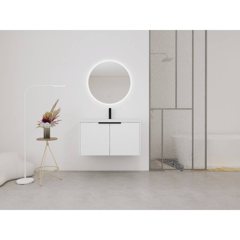Wall Mounted Bathroom Vanity with Resin Sink