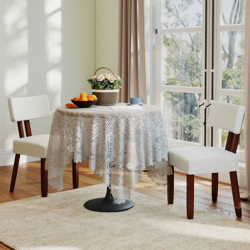 Mid-century Fabric Upholstered Dining Chairs in Dark Brown Legs, Set of 2
