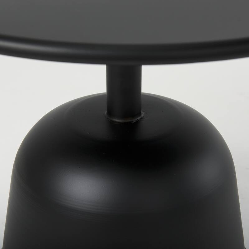 Talulla Matte Black Iron Round Accent Table - 19.7" Diameter - 19.6"L x 19.6"W x 14.7"H