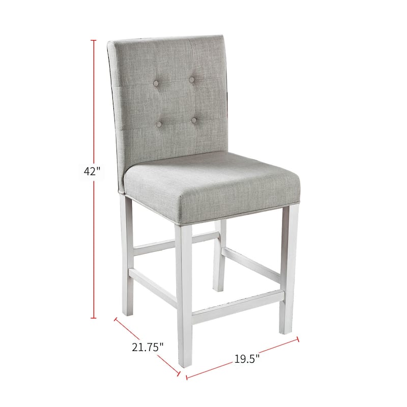 5 Piece Counter Height Dining Set in Antique White and Light Gray