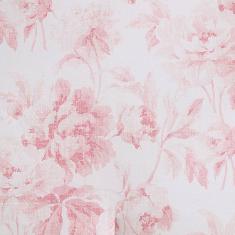 Laura Ashley Anja Textured Toile Floral All Season Cotton Comforter Set with Solid Reverse (Pink)