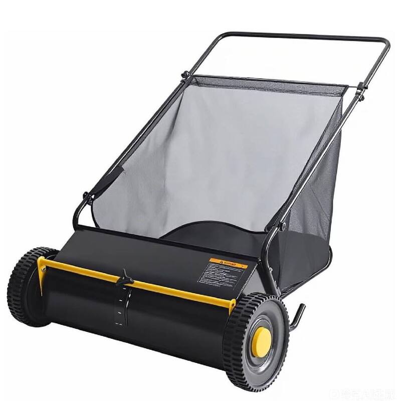 21 Inch Manual Push Lawn Sweeper, 3.5 Cu. Ft. Hopper Capacity Grass Sweeper for Yard and Garden Clean up