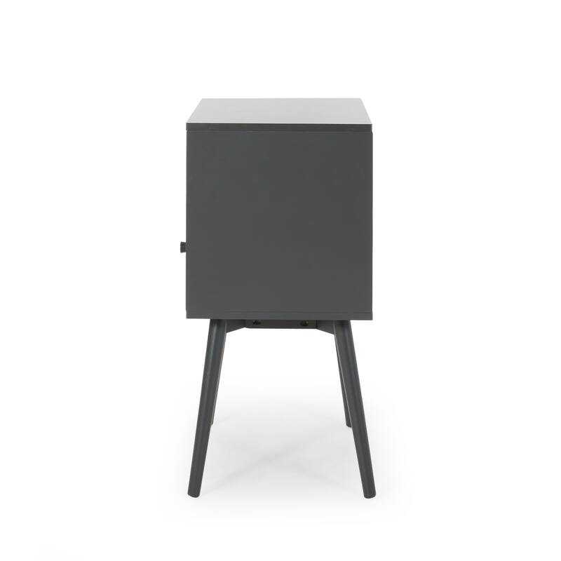 18" Mid-Century Modern Rectangular Side Table with One Spacious Drawer and Open Shelf for Living Room or Bedroom
