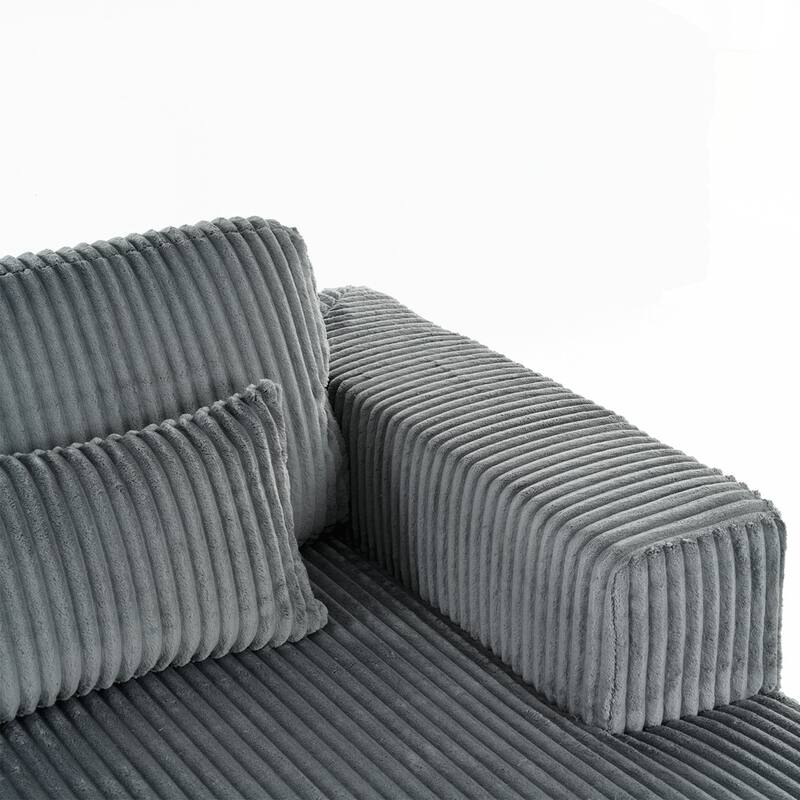 Corduroy Double Sofa Bed with 2 Pillows