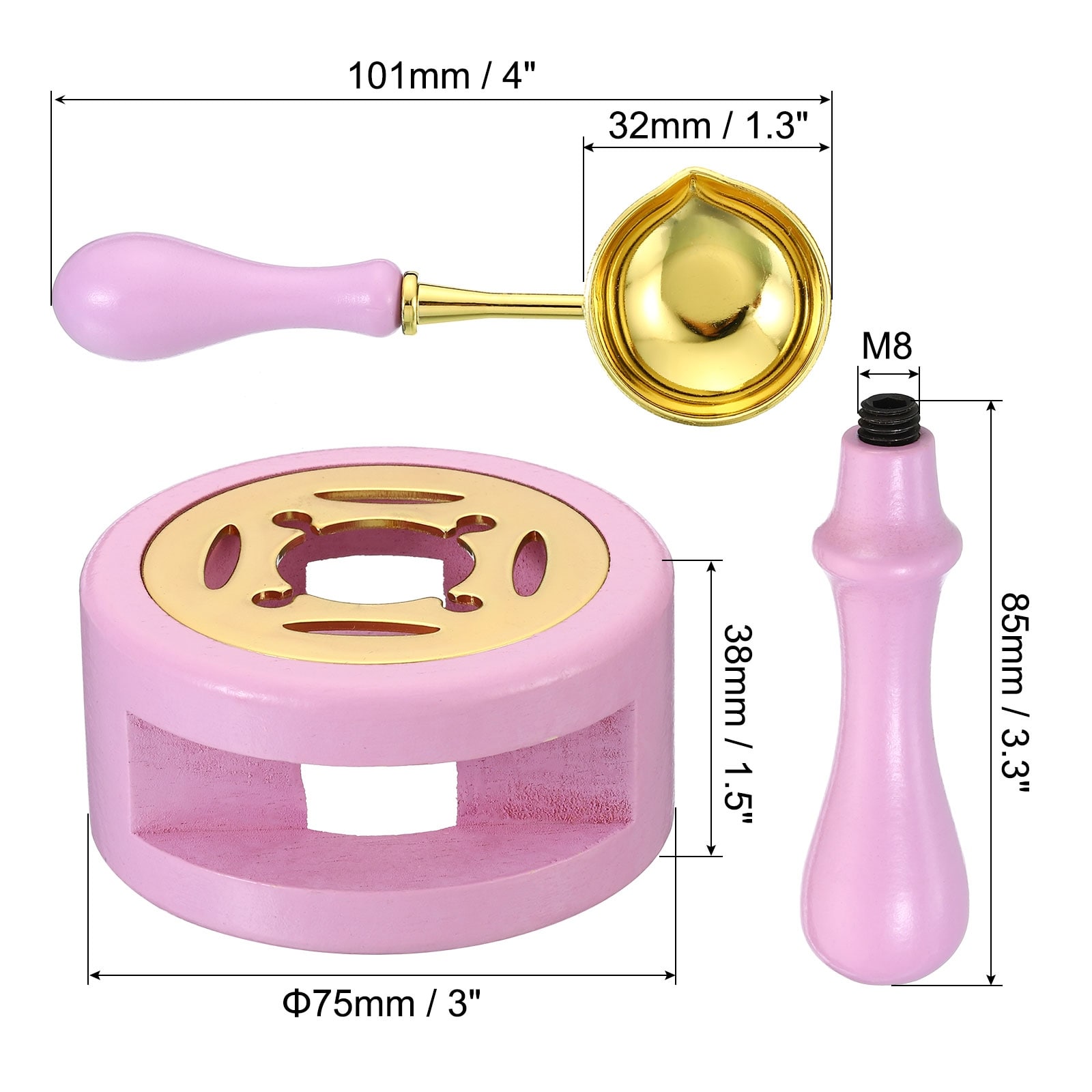 Wax Seal Kit, Wax Seal Warmer Melting Spoon Wax Seal Stamp Handle Melt Stove Pot Furnace Tool