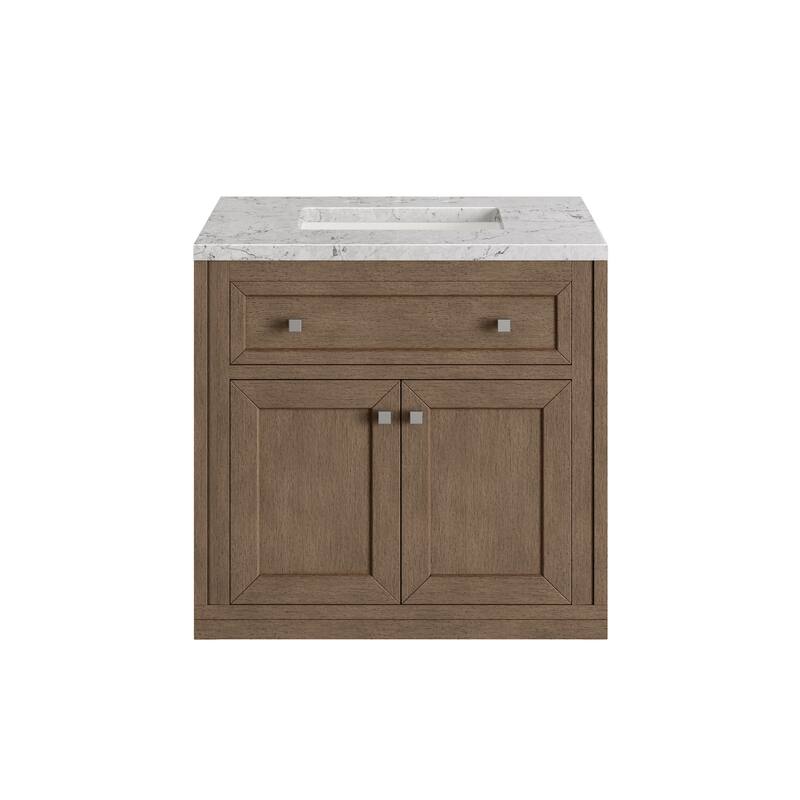 James Martin Vanities Chicago 30" Single Vanity, Whitewashed Walnut - Eternal Jasmine Pearl Quartz