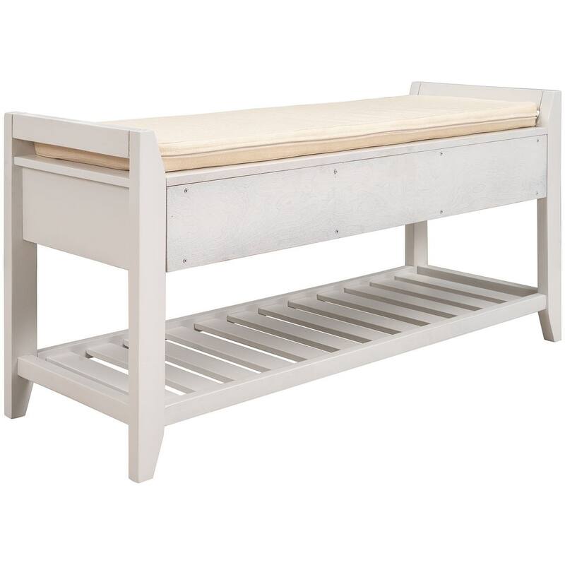39" Modern Versatile Entry Upholstered Storage Bench with Shoe Rack and Drawers