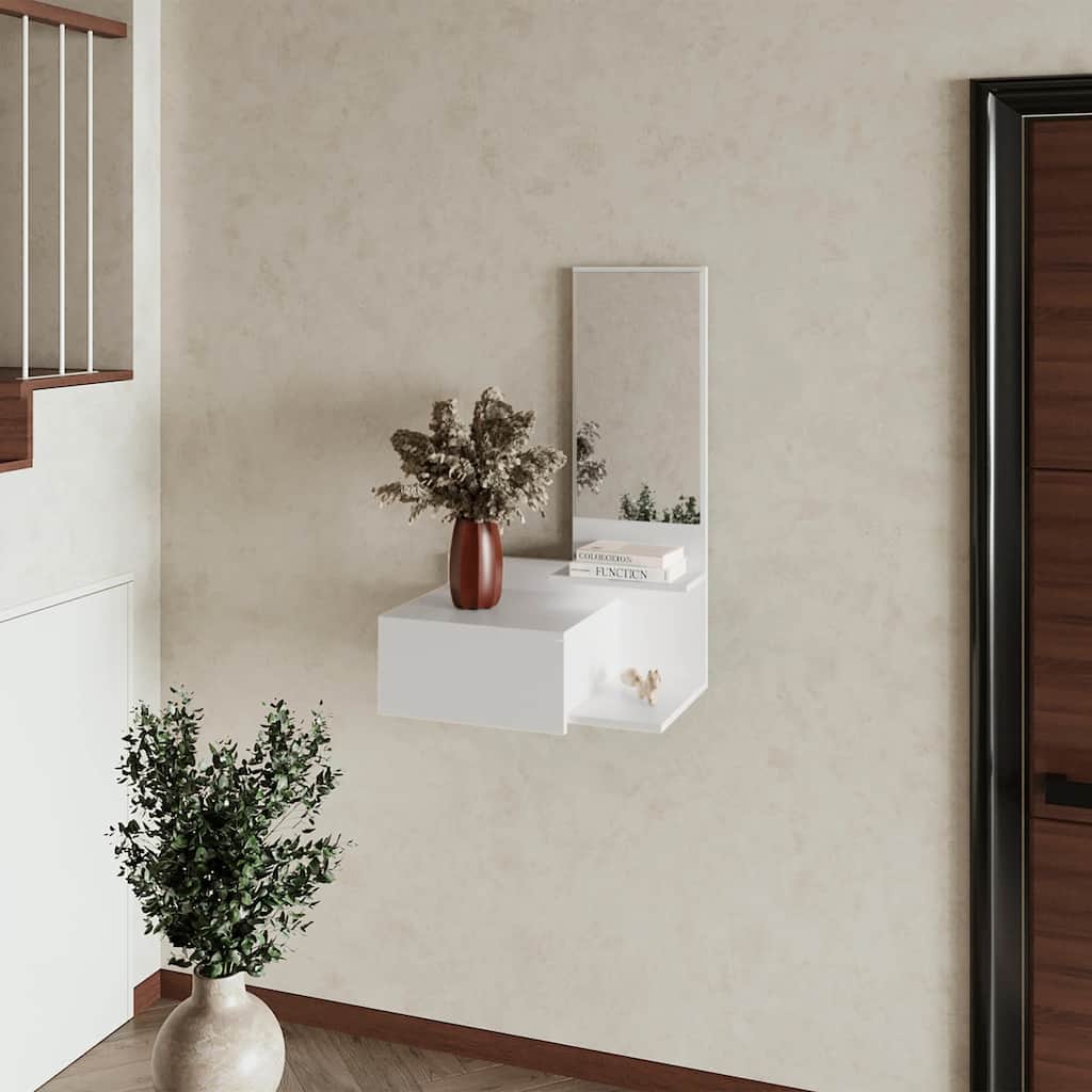 Anmytek Floating Wall-Mounted Vanity with Mirror - 36.2inch Height