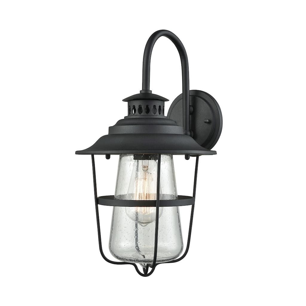 San Mateo 15'' High 1-Light Outdoor Sconce - Textured Matte Black - 15 inch Tall